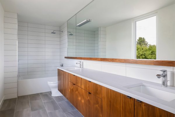 Monarch Bianco Carrara bathroom mid century modern