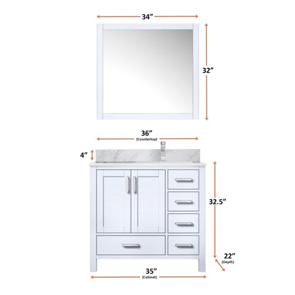 Jacques 36" x 22" Right Offset Bath Vanity - Image 3