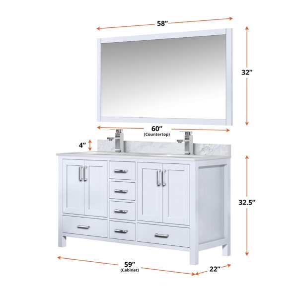 Jacques 60" x 22" Double Bath Vanity - Image 2