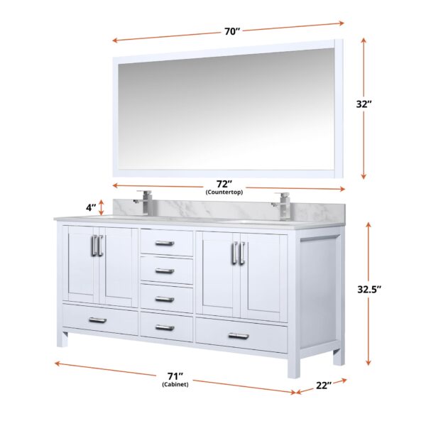 Jacques 72" x 22" Double Bath Vanity - Image 2