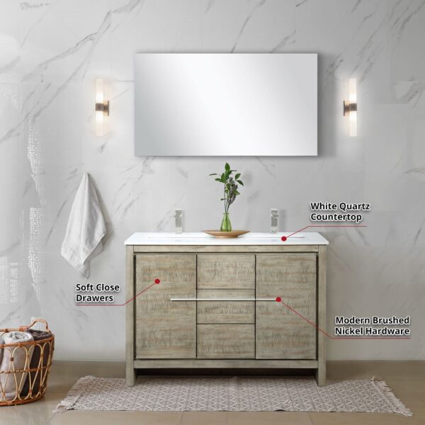 Lafarre 48" Rustic Acacia Double Bathroom Vanity - Image 3
