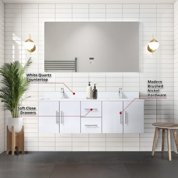 Geneva 60" x 22" Double Bath Vanity - Image 4
