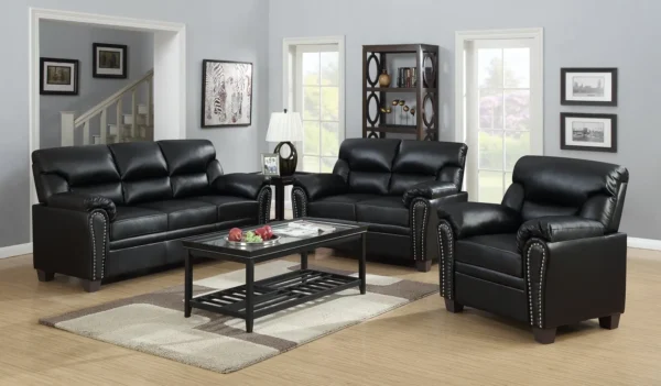 1450 BLACK PU SOFA - Image 3