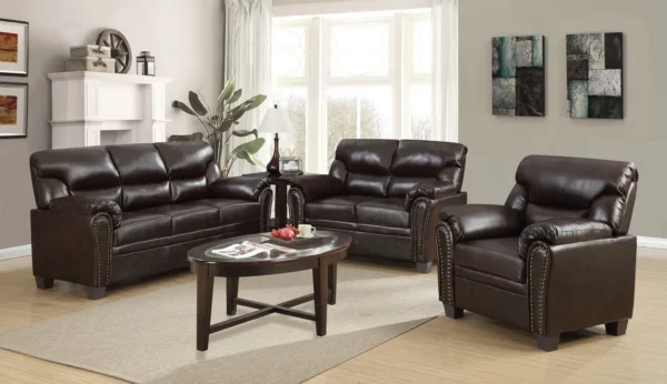 1452 BROWN PU SOFA