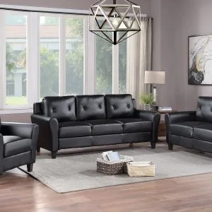 1450 BLACK PU SOFA