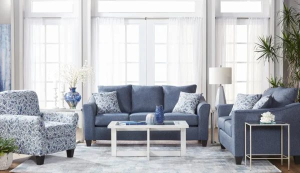 1253 BLUE PU SOFA
