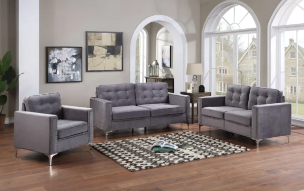 1410 BLACK LEATHER SOFA