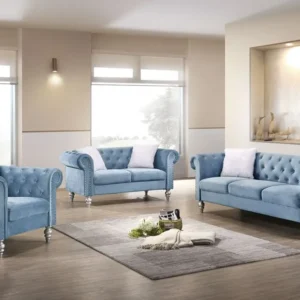 2073 AQUA BLUE VELVET SOFA