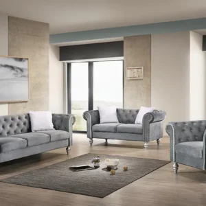 2074 GREY VELVET SOFA
