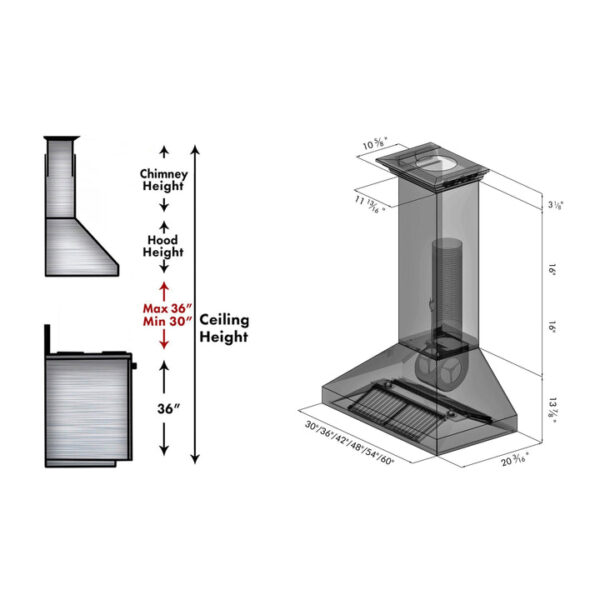 ZLINE Professional Convertible Vent Wall Mount Range Hood in Stainless Steel with Crown Molding (597CRN) - Image 2