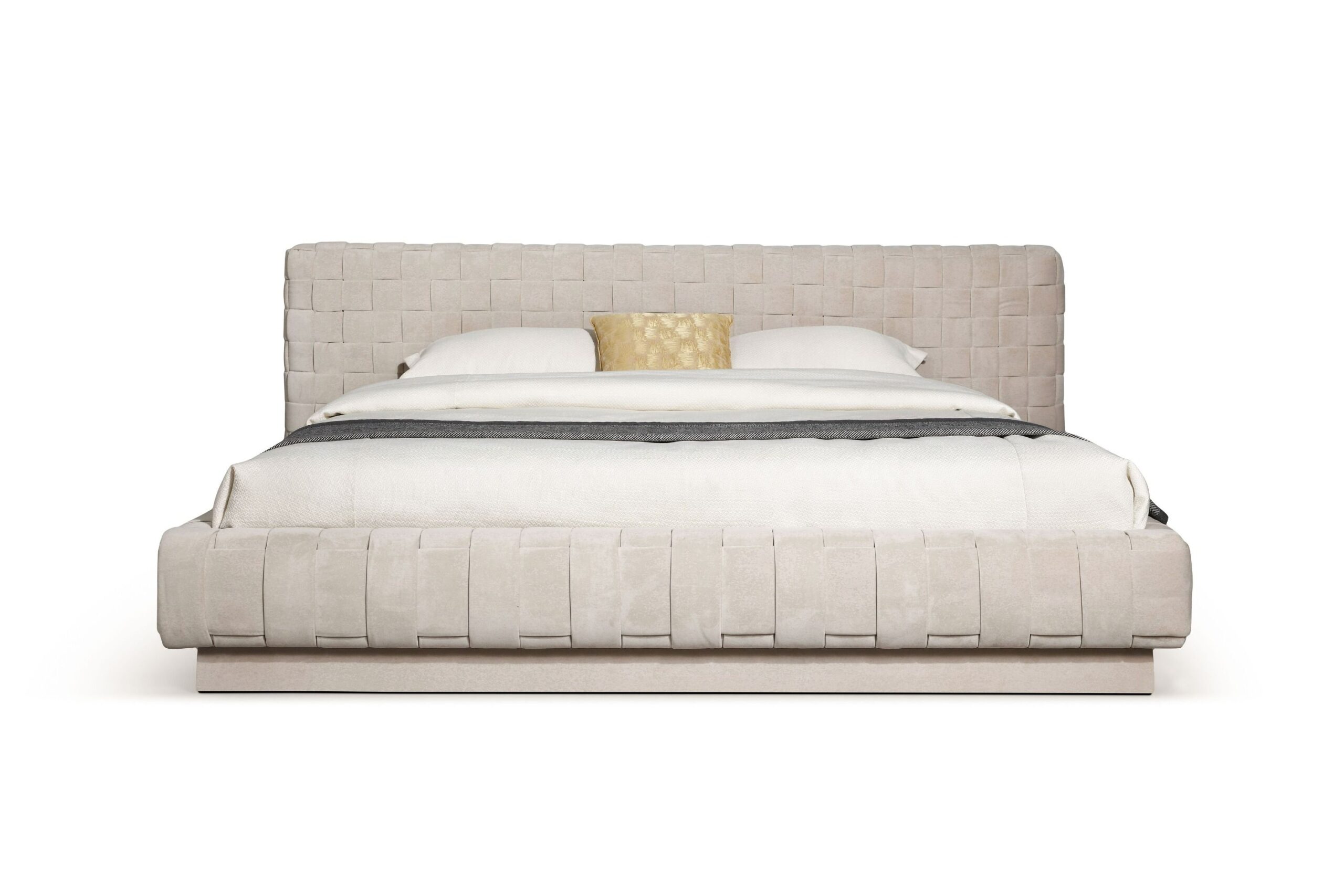 Modrest Concord - Modern Light Grey Velvet Bed