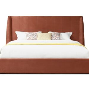 Modrest Roma - Modern Burnt Orange Microfiber Upholstered Bed