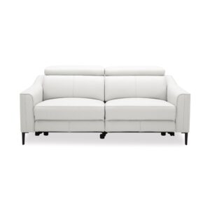 Divani Casa Eden - Modern White Leather Loveseat With 2 Recliners