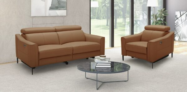 Divani Casa Eden - Modern Camel Leather Recliner Chair - Image 4