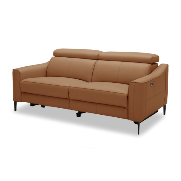 Divani Casa Eden - Modern Camel Leather Loveseat With 2 Recliners - Image 4