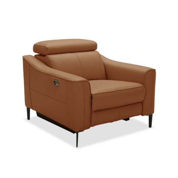 Divani Casa Eden - Modern Camel Leather Recliner Chair - Image 5