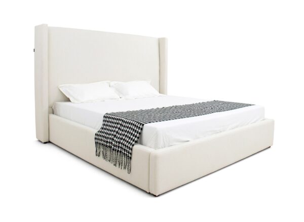 Modrest Byrne - Modern Off White Fabric Bed - Image 3