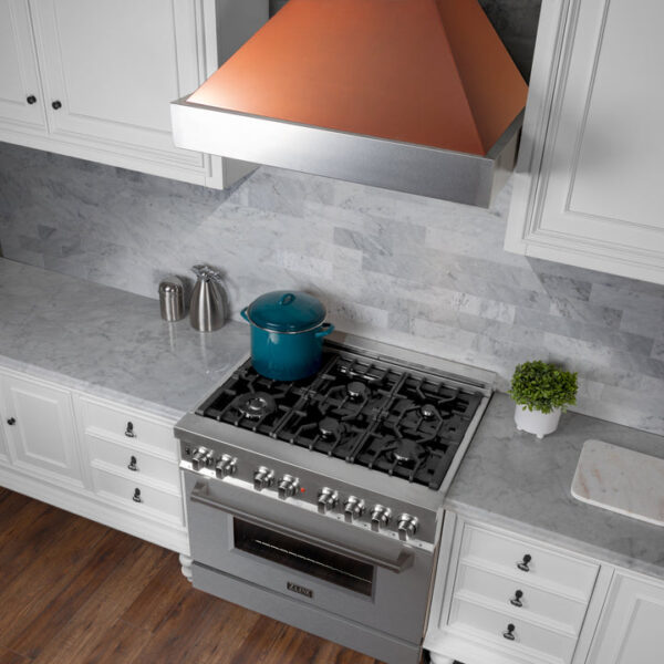 ZLINE Ducted Fingerprint Resistant Stainless Steel Range Hood with Copper Shell (8654C) - Image 7