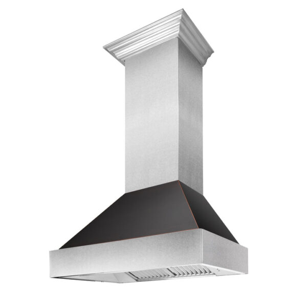 ZLINE Ducted Fingerprint Resistant Stainless Steel Range Hood with Oil Rubbed Bronze Shell (8654ORB) - Image 7
