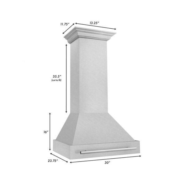 ZLINE 30 in. Fingerprint Resistant Stainless Steel Range Hood with Color Shell Options (8654SNX-30) - Image 3