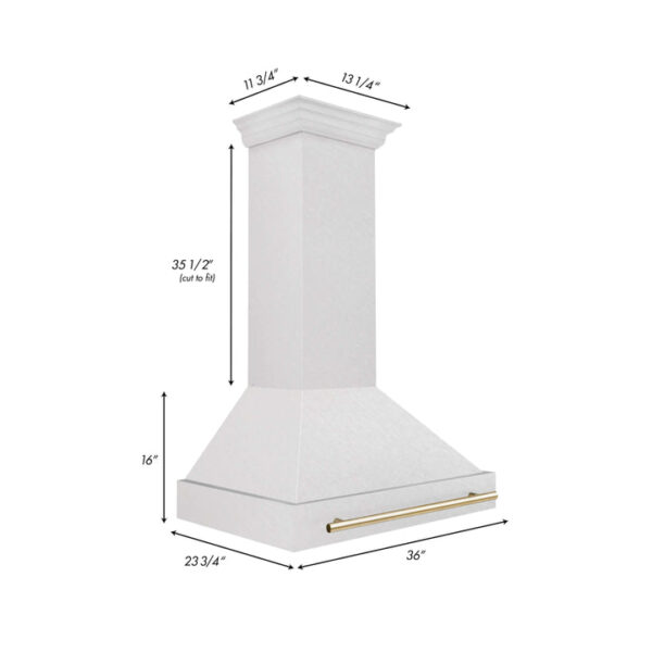 36 in. ZLINE Autograph Edition Fingerprint Resistant Stainless Steel Range Hood with Stainless Steel Shell and Colored Handle (8654SNZ-36) - Image 6