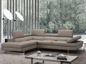 A761 Italian Leather Sectional Peanut In Left hand Facing