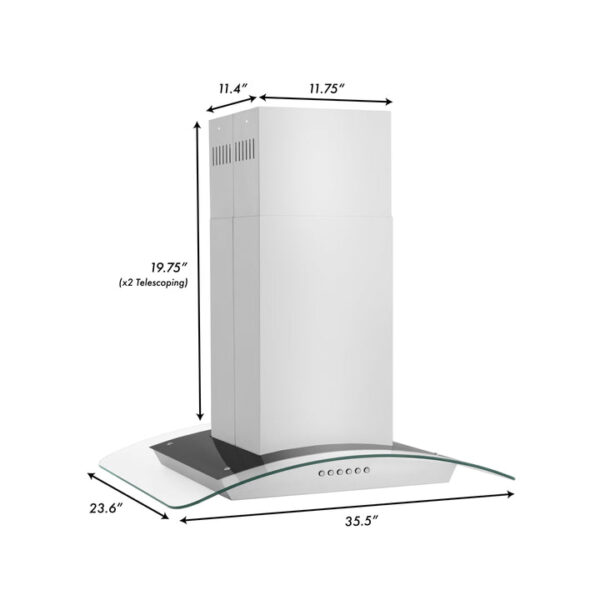 ZLINE Alpine Series Convertible Island Mount Range Hood in Stainless Steel (ALP70IS) - Image 2
