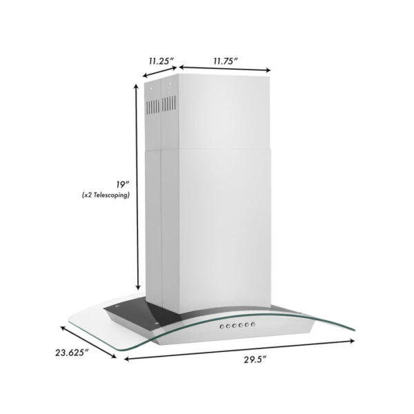 ZLINE Alpine Series Convertible Island Mount Range Hood in Stainless Steel (ALP70IS) - Image 3