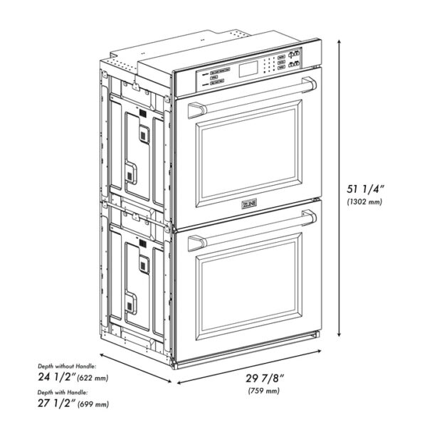 ZLINE 30 in. Professional Electric Double Wall Oven with Self Clean and True Convection in Stainless Steel (AWD-30) - Image 5