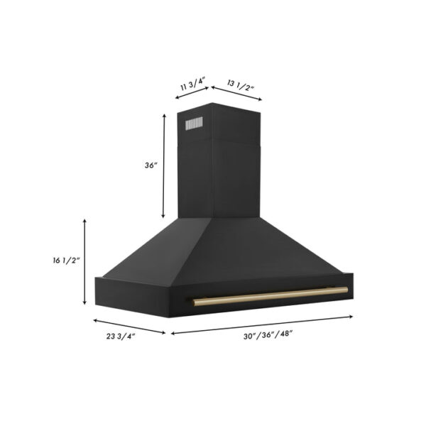 ZLINE 48 in. Autograph Edition Black Stainless Steel Range Hood with Handle (BS655Z-48) - Image 3