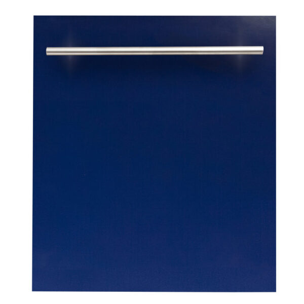 ZLINE 24 in. Top Control Dishwasher in Blue Gloss and Modern Style Handle, 52dBa (DW-BG-H-24)