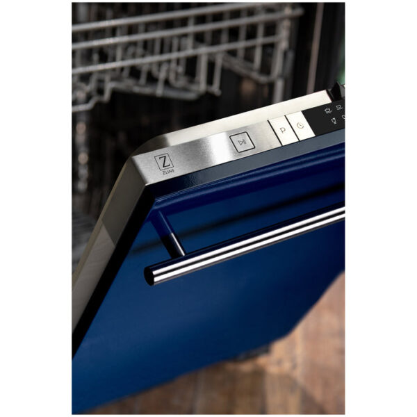 ZLINE 24 in. Top Control Dishwasher in Blue Gloss and Modern Style Handle, 52dBa (DW-BG-H-24) - Image 7