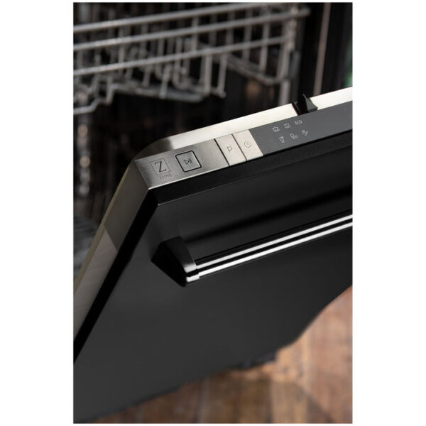 ZLINE 18 in. Compact Top Control Dishwasher with Black Matte Panel and Traditional Handle, 52dBa (DW-BLM-18) - Image 5