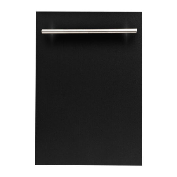 ZLINE 18 in. Compact Top Control Dishwasher with Matte Black Panel and Modern Style Handle, 52 dBa (DW-BLM-H-18)