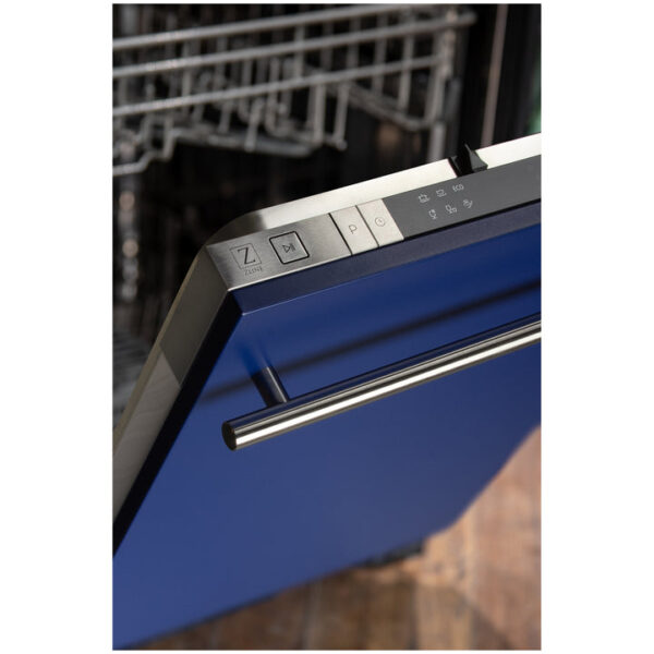ZLINE 18 in. Compact Top Control Dishwasher with Blue Matte Panel and Modern Style Handle, 52 dBa (DW-BM-H-18) - Image 5