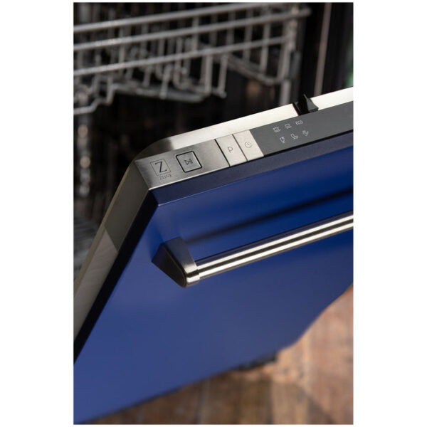 ZLINE 18 in. Compact Top Control Dishwasher with Blue Matte Panel and Traditional Handle, 52dBa (DW-BM-18) - Image 6