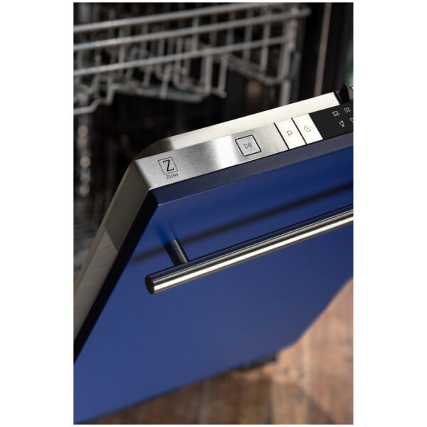 ZLINE 24 in. Top Control Dishwasher with Blue Matte Panel and Modern Style Handle, 52dBa (DW-BM-H-24) - Image 7