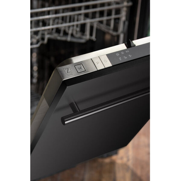 ZLINE 18 in. Compact Top Control Dishwasher with Black Stainless Steel Panel and Modern Style Handle, 52 dBa (DW-BS-H-18) - Image 8