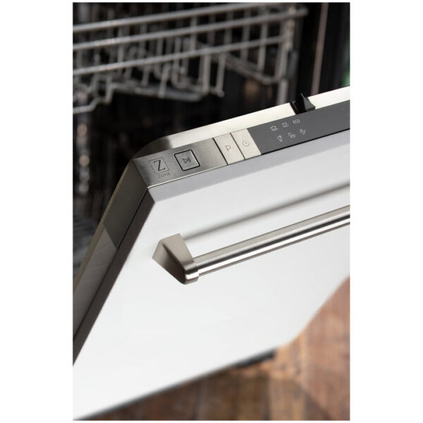 ZLINE 18 in. Compact Top Control Dishwasher with White Matte Panel and Traditional Handle, 52dBa (DW-WM-18) - Image 5