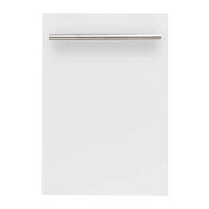 ZLINE 18 in. Compact Top Control Dishwasher with White Matte Panel and Modern Style Handle, 52 dBa (DW-WM-H-18)