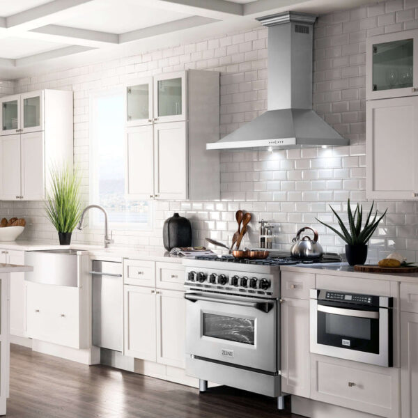 ZLINE Convertible Vent Wall Mount Range Hood in Stainless Steel with Crown Molding (KBCRN) - Image 8