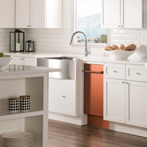ZLINE 18 in. Compact Top Control Dishwasher with Copper Panel and Traditional Handle, 52dBa (DW-C-H-18) - Image 2