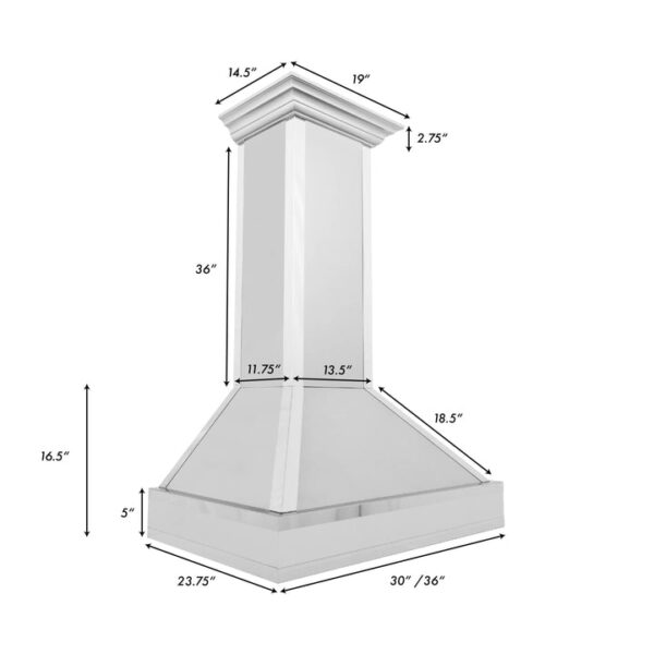 ZLINE Designer Series Wall Mount Range Hood in Fingerprint Resistant Stainless Steel with Mirror Accents (655MR) - Image 2