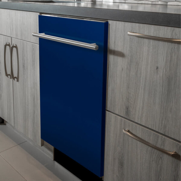 ZLINE 24 in. Top Control Dishwasher in Blue Gloss and Modern Style Handle, 52dBa (DW-BG-H-24) - Image 8