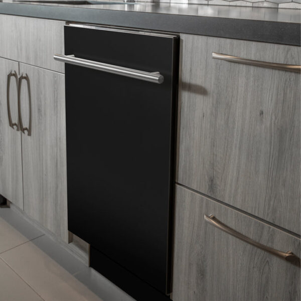 ZLINE 24 in. Top Control Dishwasher with Black Matte Panel and Modern Style Handle, 52dBa (DW-BLM-H-24) - Image 3