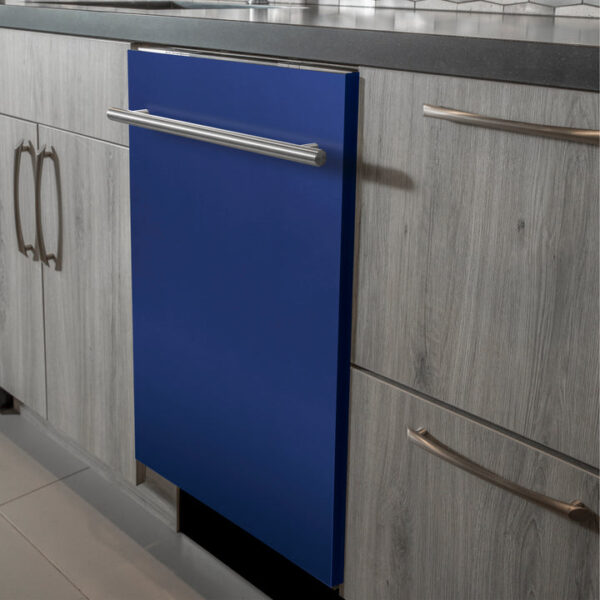ZLINE 24 in. Top Control Dishwasher with Blue Matte Panel and Modern Style Handle, 52dBa (DW-BM-H-24) - Image 3