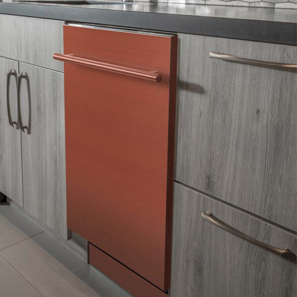 ZLINE 24 in. Top Control Dishwasher with Copper Panel and Modern Style Handle, 52dBa (DW-C-24) - Image 7