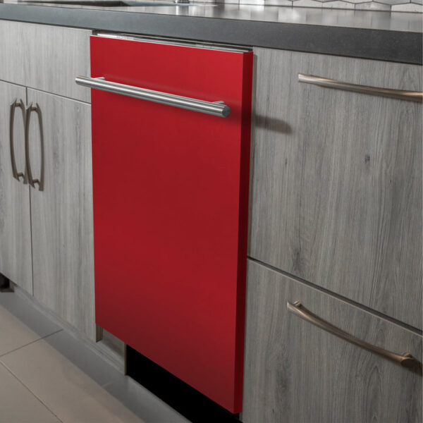 ZLINE 24 in. Top Control Dishwasher with Red Matte Panel and Modern Style Handle, 52dBa (DW-RM-H-24) - Image 6