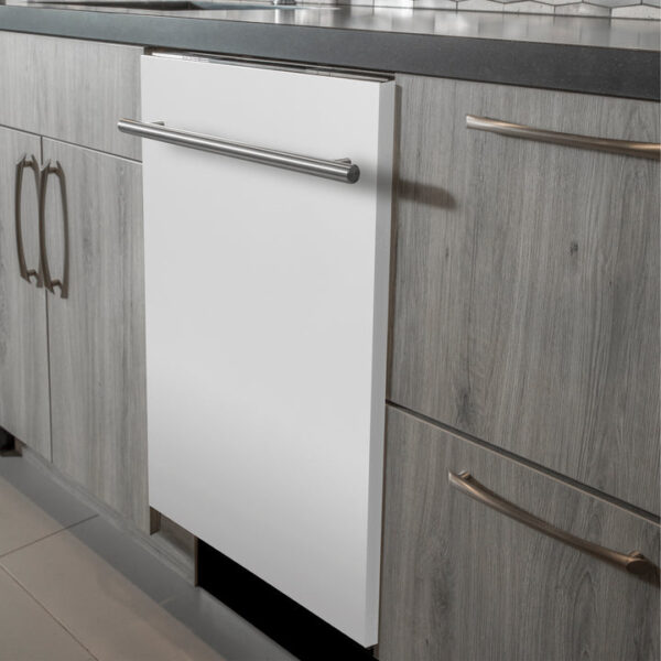 ZLINE 24 in. Top Control Dishwasher with White Matte Panel and Modern Style Handle, 52dBa (DW-WM-H-24) - Image 7