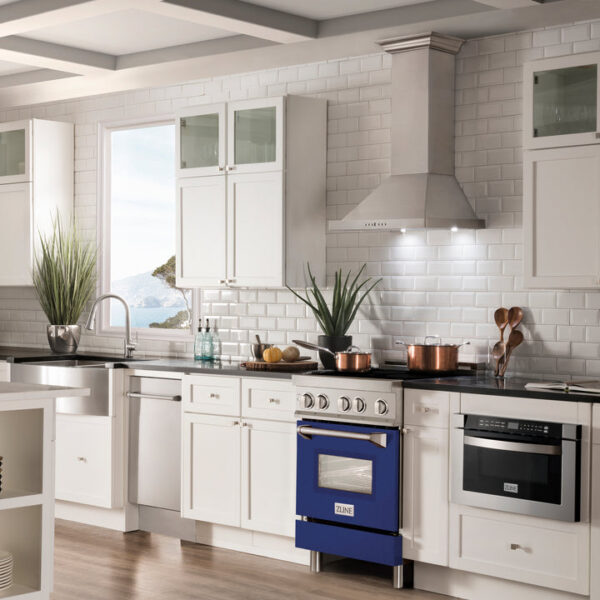 ZLINE 24 In. 2.8 cu. ft. Induction Range with a 3 Element Stove and Electric Oven in Stainless Steel with Blue Gloss Door(RAIND-BG-24) - Image 10